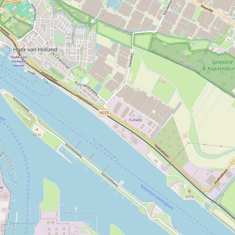 Kaart van  Hoeksebaan.