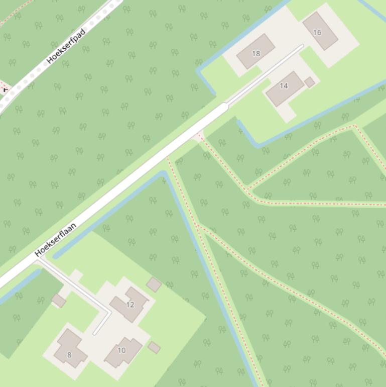 Kaart van de Hoekserflaan.