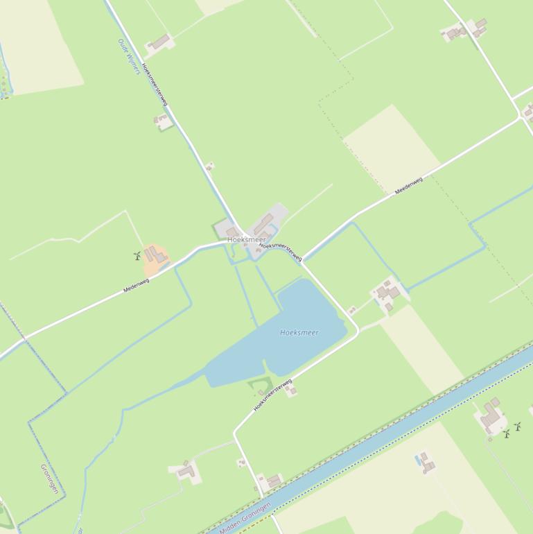 Kaart van de Hoeksmeersterweg.