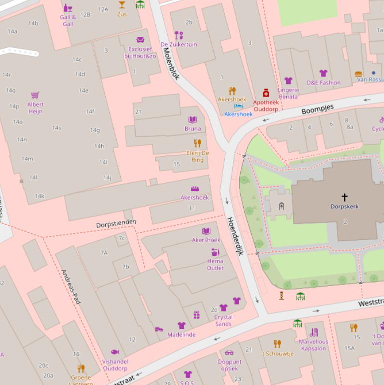 Kaart van de Hoenderdijk.