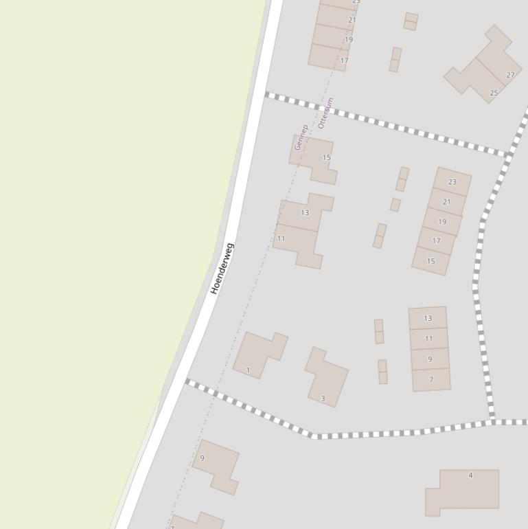 Kaart van de Hoenderweg.