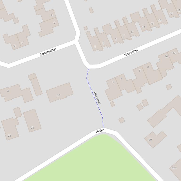 Kaart van het Hoeveheipad.