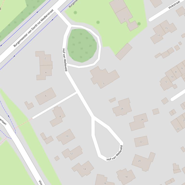 Kaart van het Hof van Welleveld.