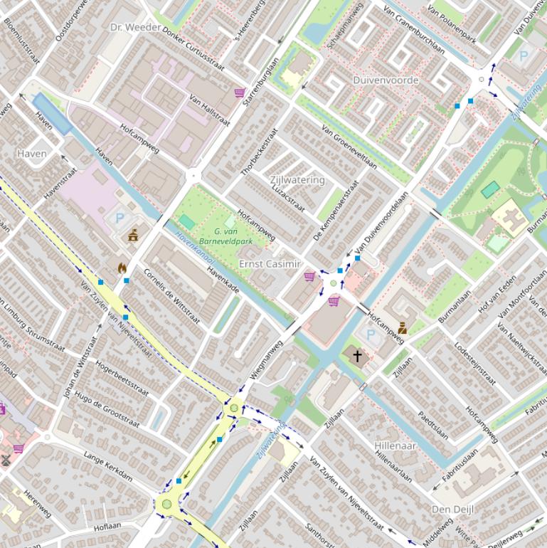 Kaart van de Hofcampweg.