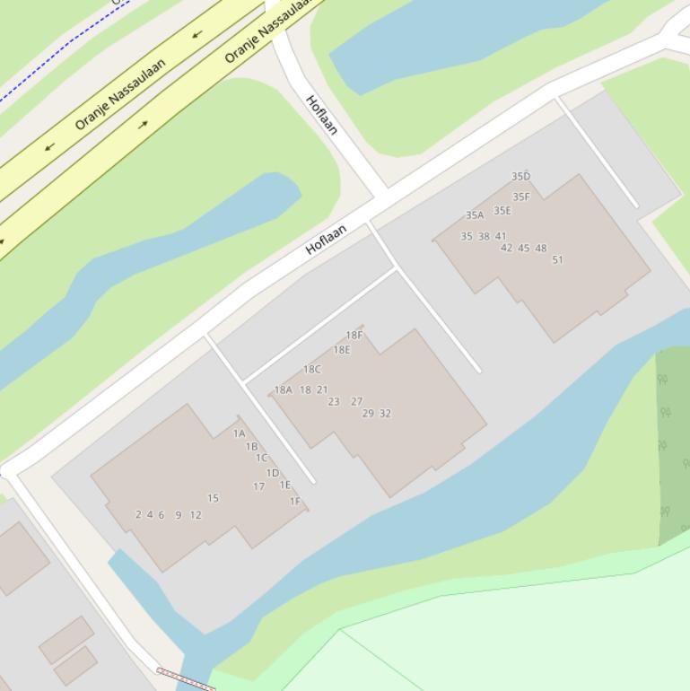 Kaart van de Hoflaan.