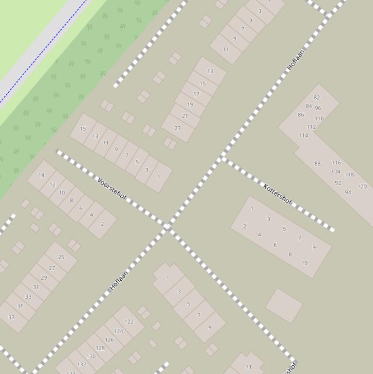 Kaart van de Hoflaan.