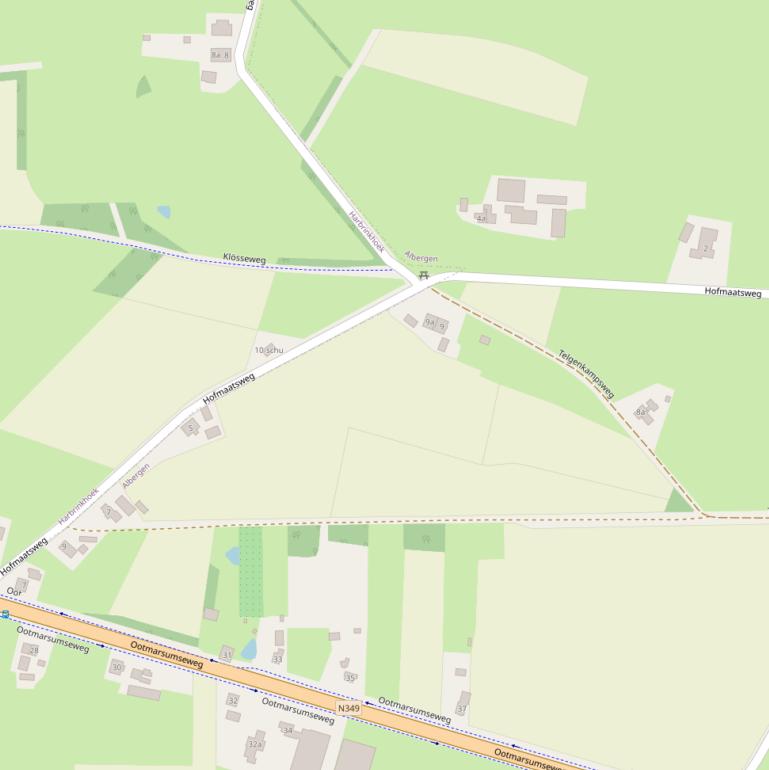 Kaart van de Hofmaatsweg.