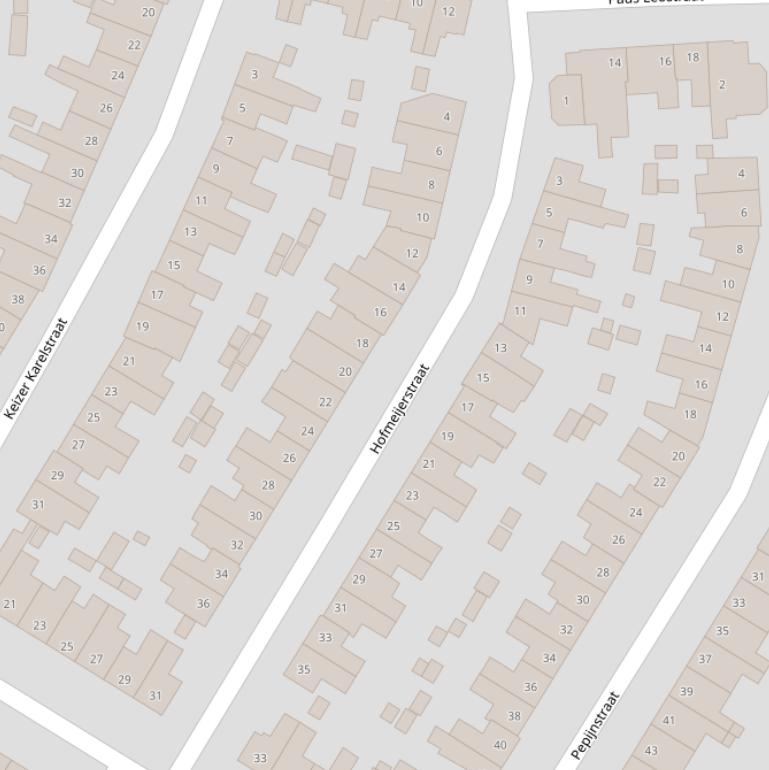 Kaart van de Hofmeijerstraat.