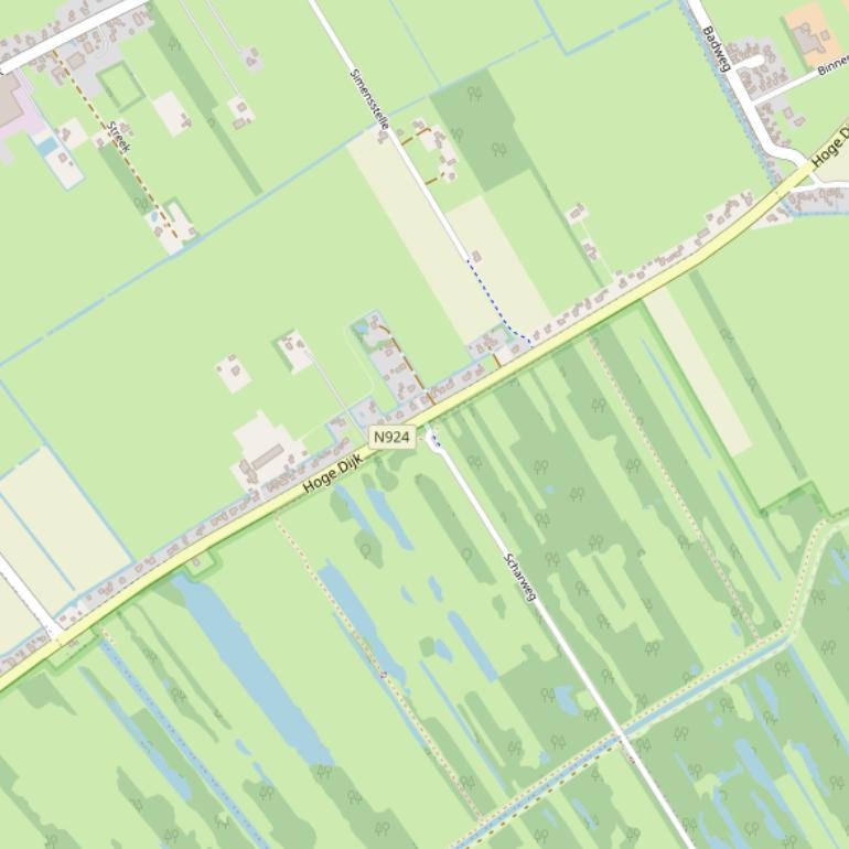 Kaart van  Hoge Dijk.