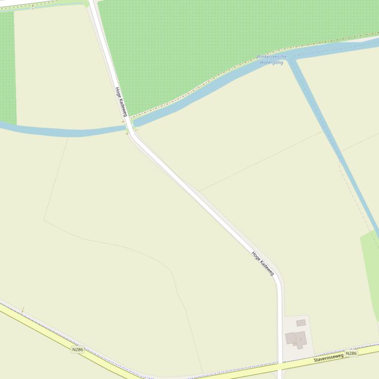 Kaart van de Hoge Kadeweg.