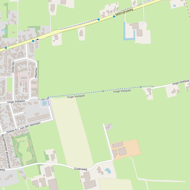 Kaart van het Hoge Voetpad.