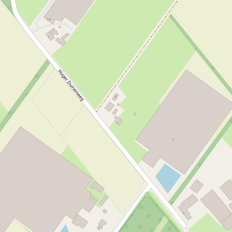 Kaart van de Hoger Duinenweg.