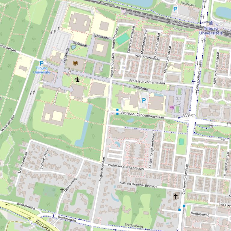 Kaart van de Hogeschoollaan.