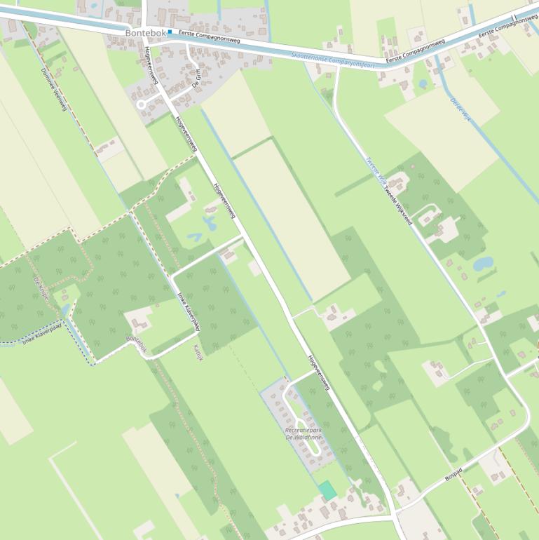 Kaart van de Hogeveensweg.