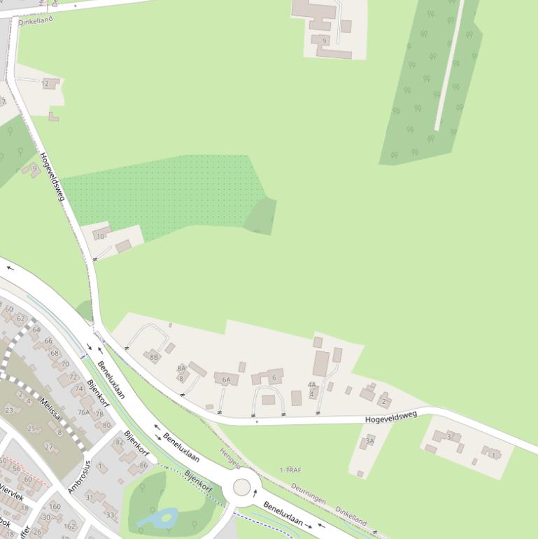 Kaart van de Hogeveldsweg.