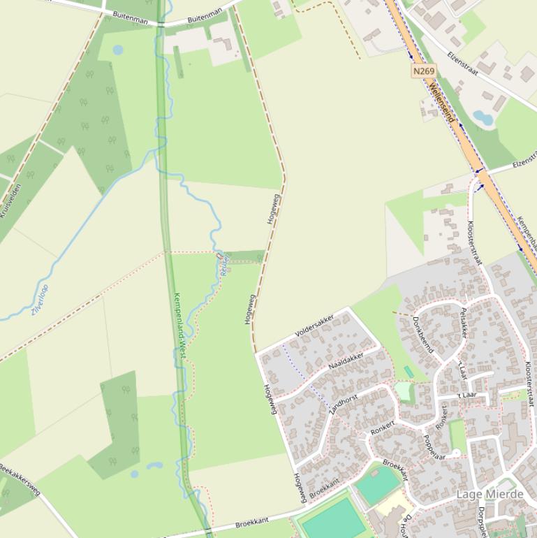 Kaart van de Hogeweg.