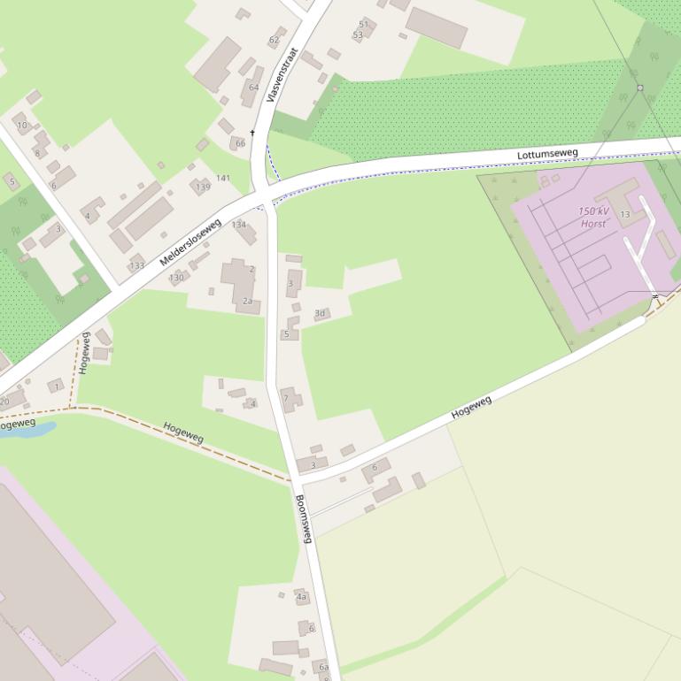 Kaart van de Hogeweg.