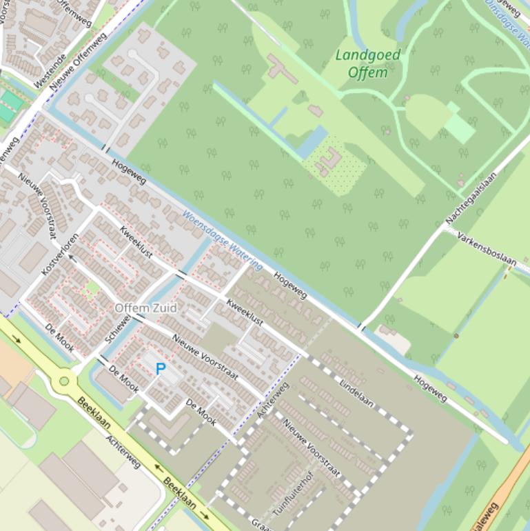 Kaart van de Hogeweg.