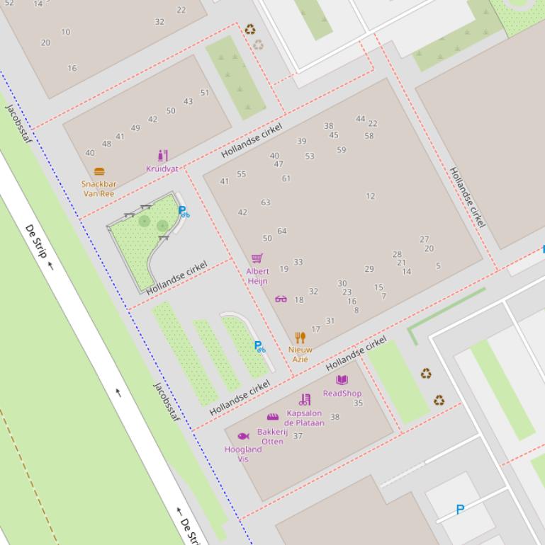 Kaart van  Hollandse cirkel.