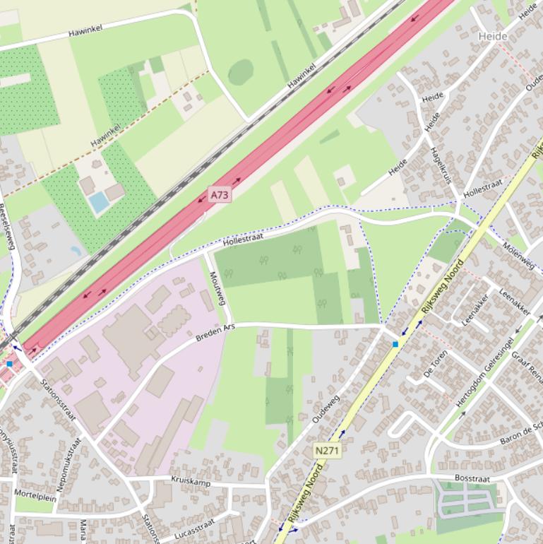 Kaart van de Hollestraat.