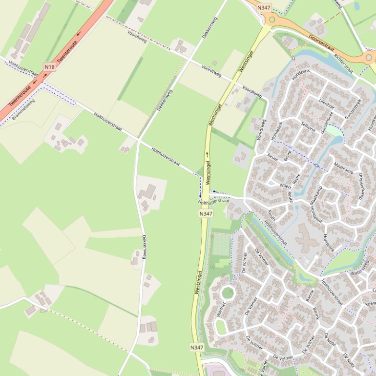 Kaart van de Holthuizerstraat.