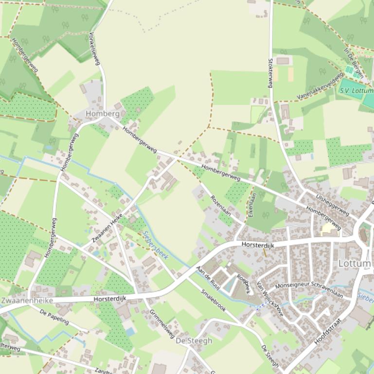 Kaart van de Hombergerweg.