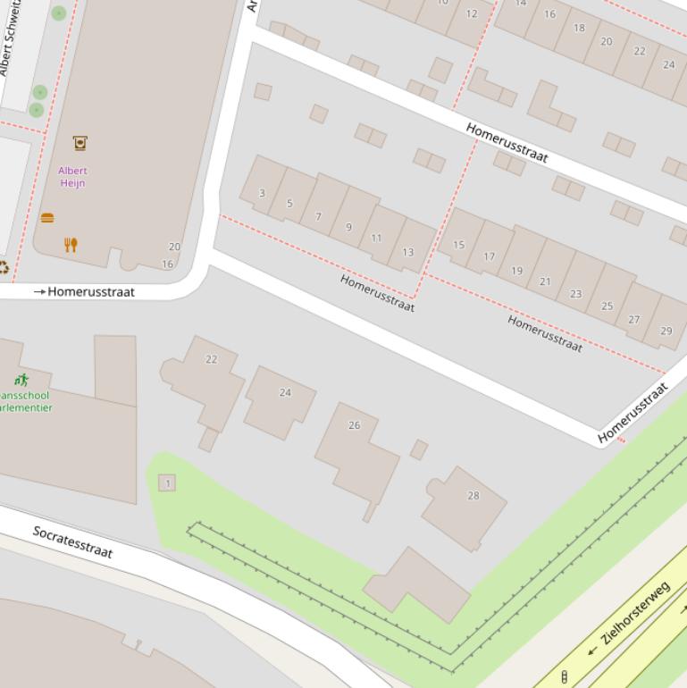 Kaart van de Homerusstraat.