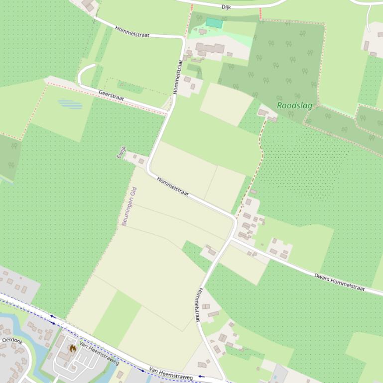 Kaart van de Hommelstraat.