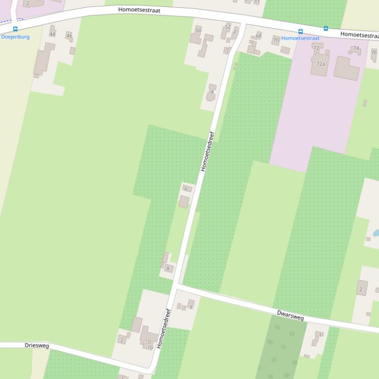Kaart van de Homoetsedreef.