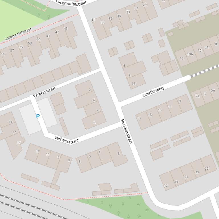 Kaart van de Hondiusstraat.