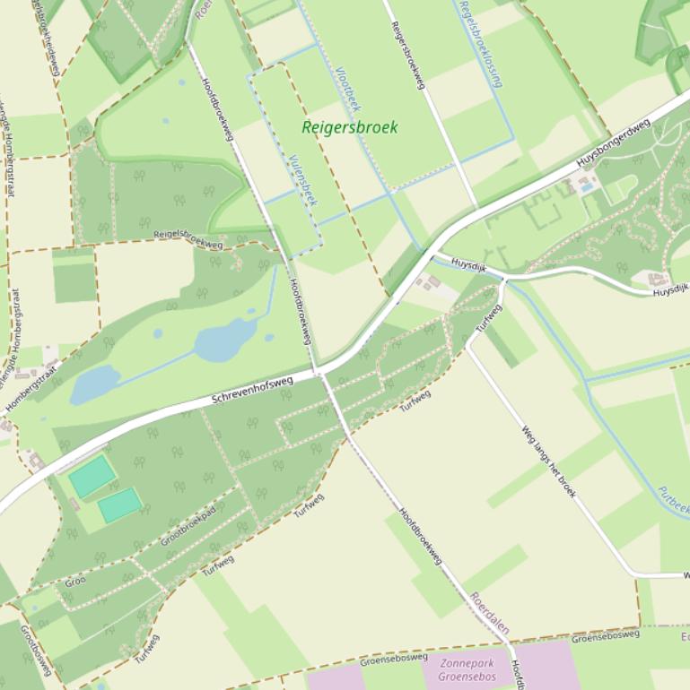 Kaart van de Hoofdbroekweg.