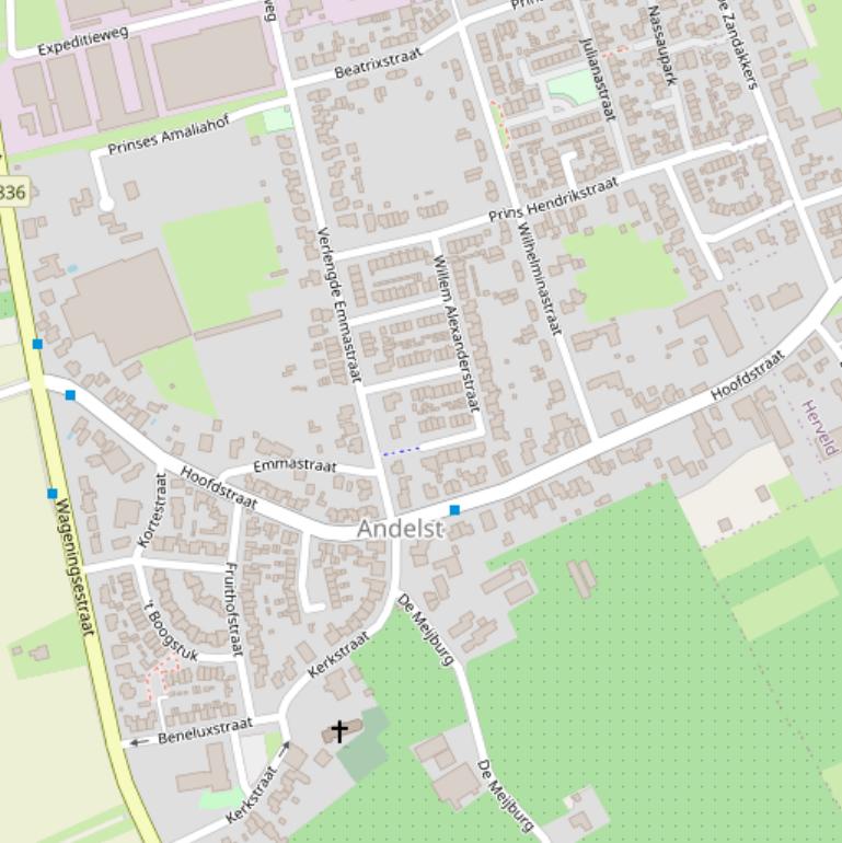 Kaart van de Hoofdstraat.