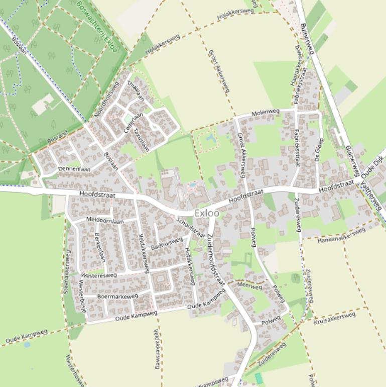 Kaart van de Hoofdstraat.