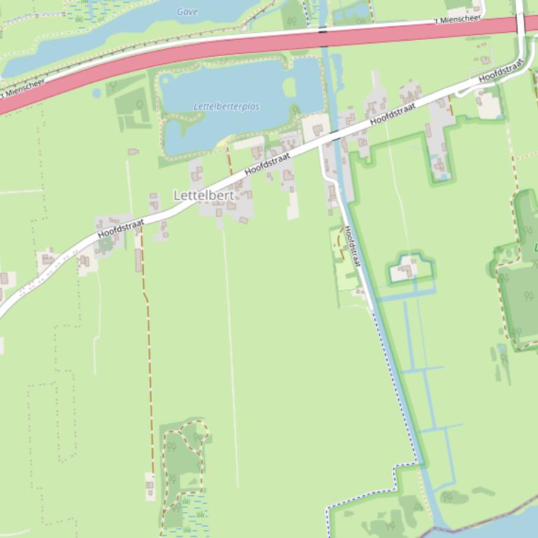 Kaart van de Hoofdstraat.