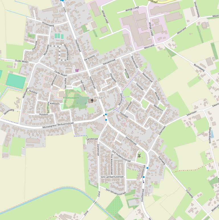 Kaart van de Hoofdstraat.