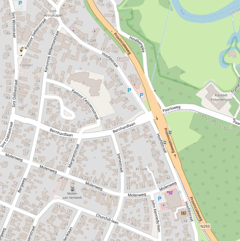 Kaart van de Hoofdstraat.