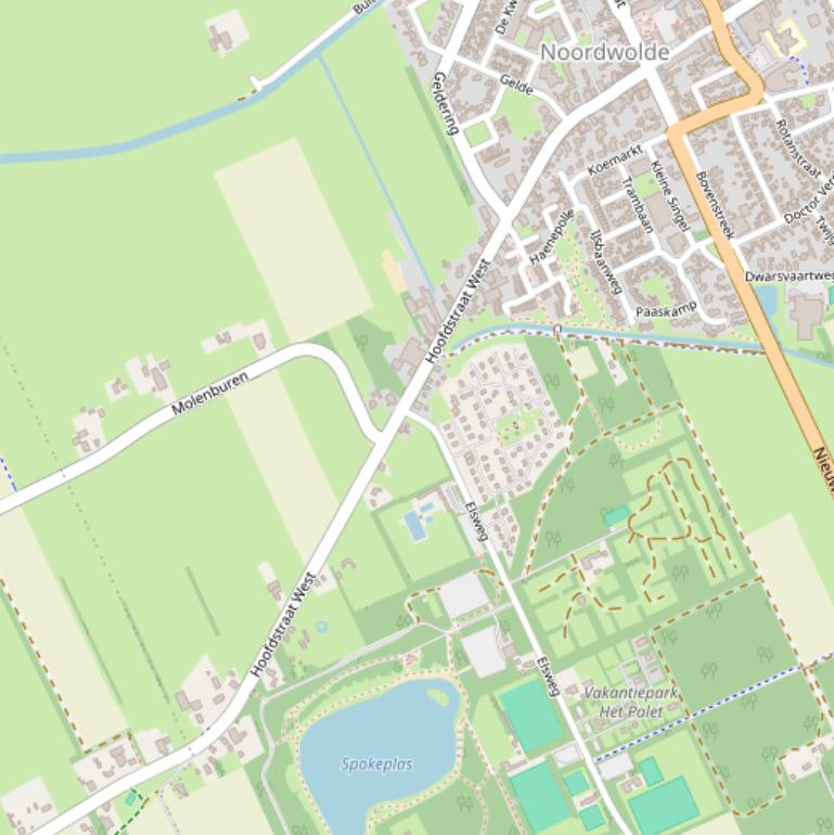 Kaart van  Hoofdstraat West.