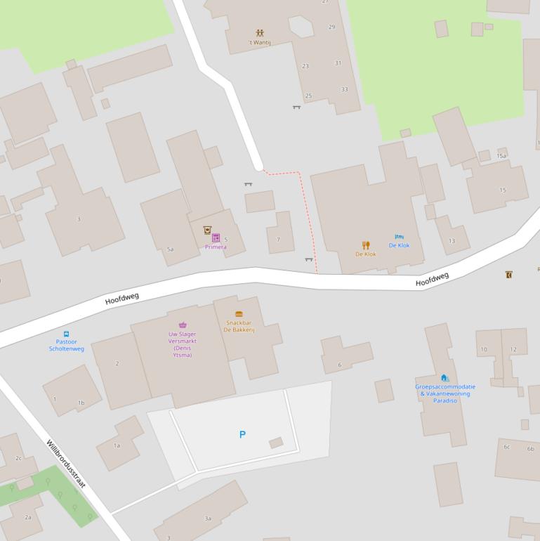 Kaart van de Hoofdweg.