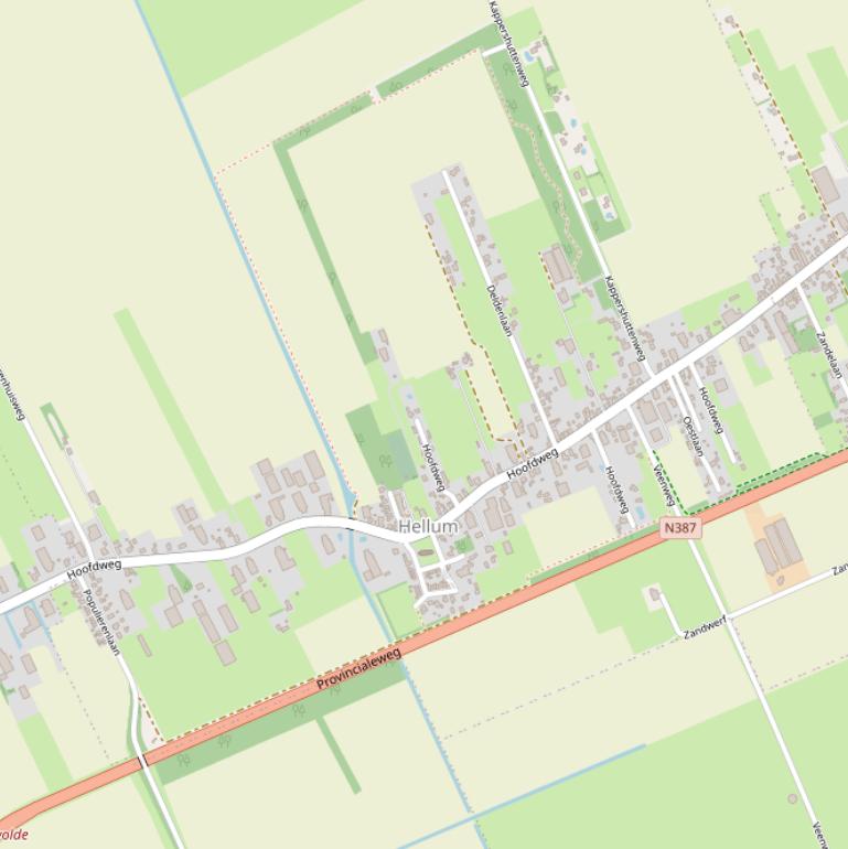 Kaart van de Hoofdweg.