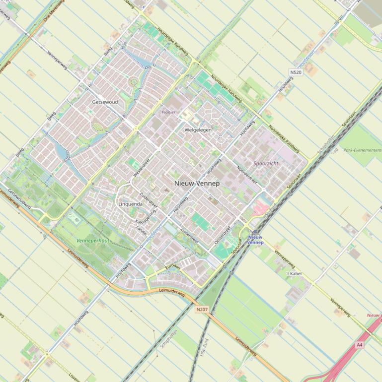 Kaart van de Hoofdweg.