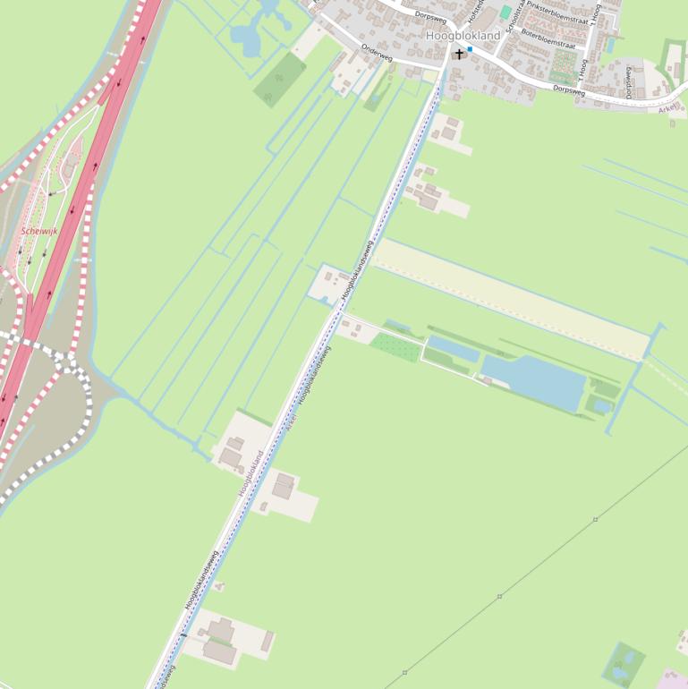 Kaart van de Hoogbloklandseweg.