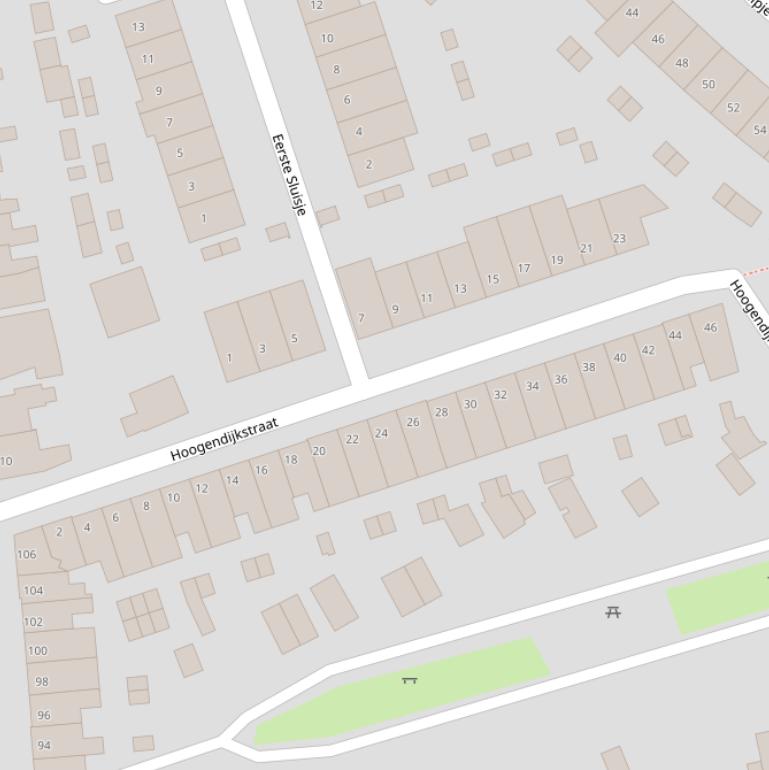 Kaart van de Hoogendijkstraat.