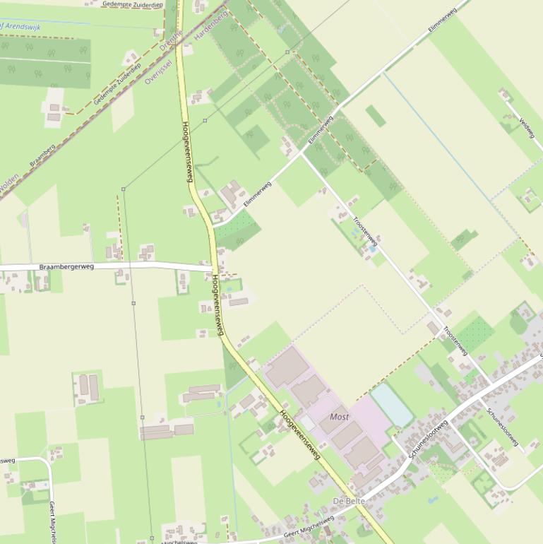 Kaart van de Hoogeveenseweg.