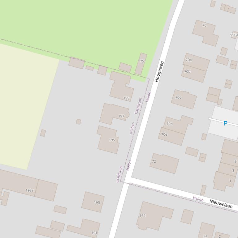 Kaart van de Hoogeweg.