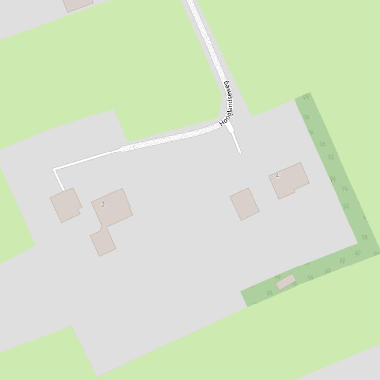 Kaart van de Hooglandseweg.