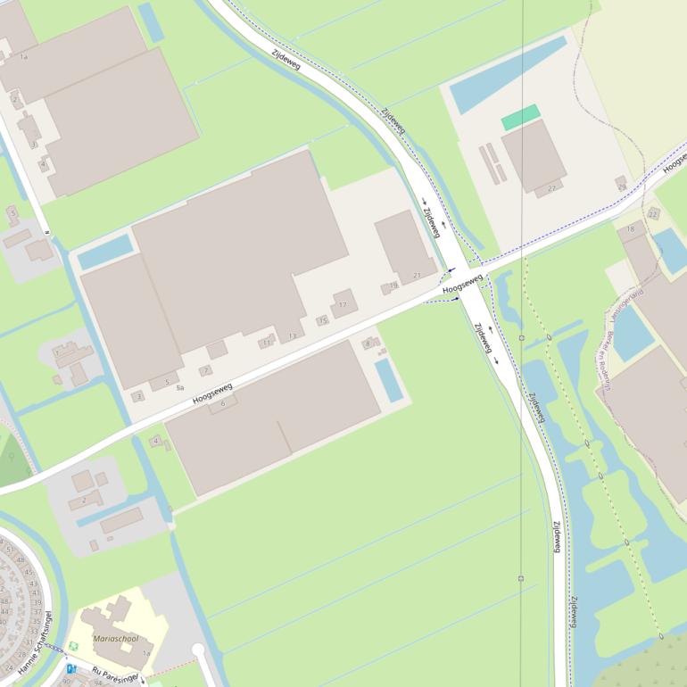 Kaart van de Hoogseweg.