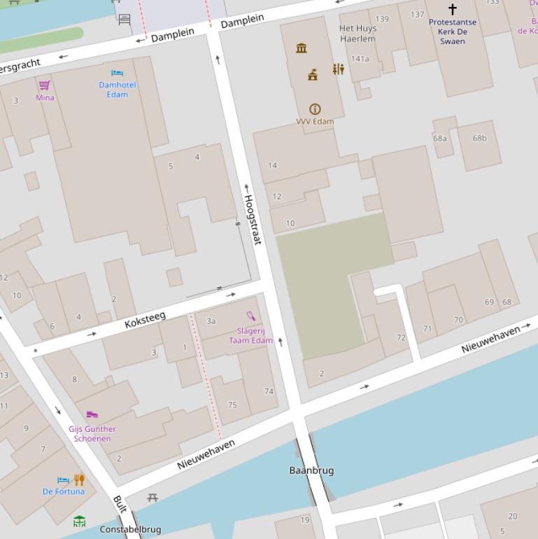 Kaart van de Hoogstraat.