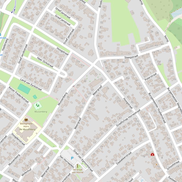 Kaart van de Hoogstraat.