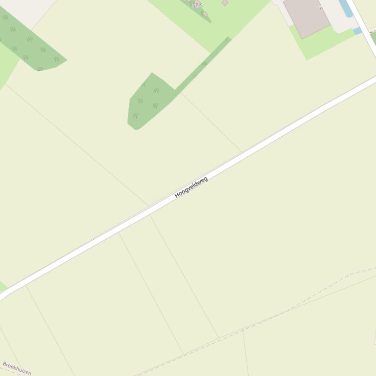 Kaart van de Hoogveldweg.