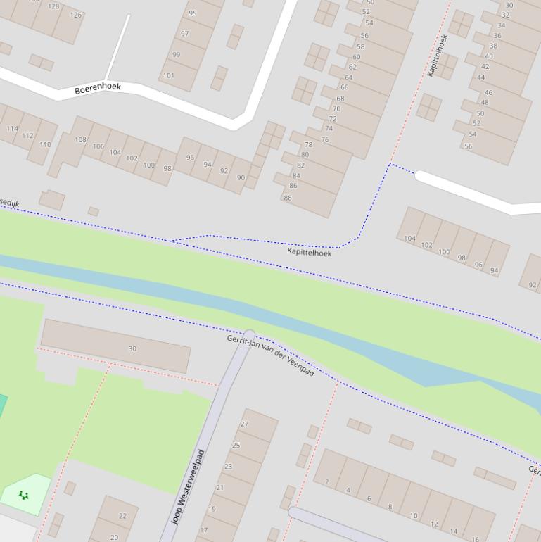 Kaart van de Hoogvlietsedijk.